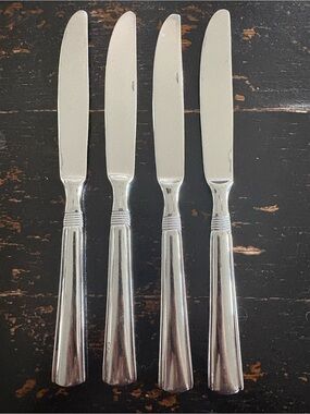 Pfaltzgraff KENILWORTH Stainless Dinner Knife Knives Flatware Lot Set of Four 9"
